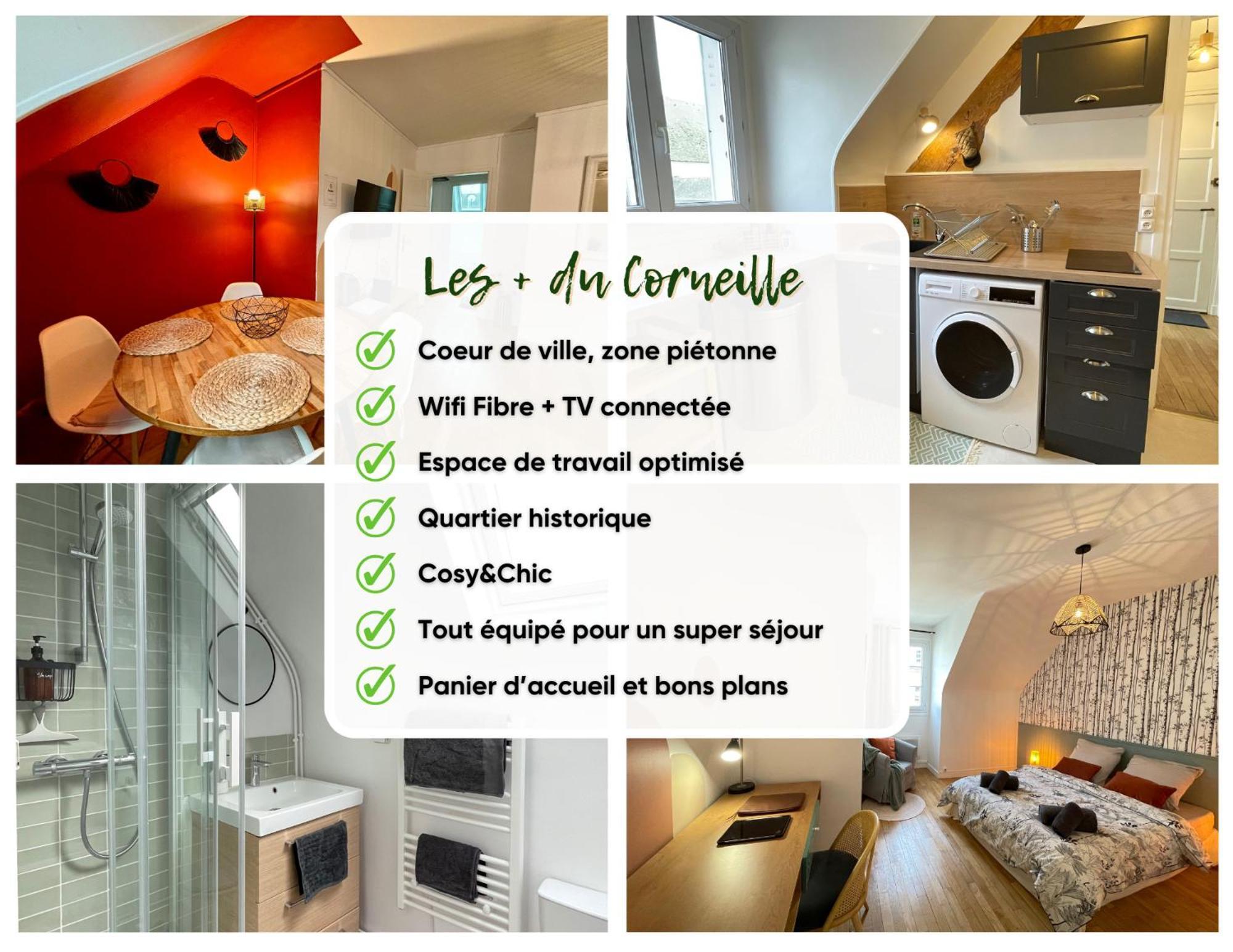 Le Corneille - Ideal Pros & Couples - Centre Historique - Chateau 5Min - Gare 10Min - Au Calme - Fibre 贡比涅 外观 照片